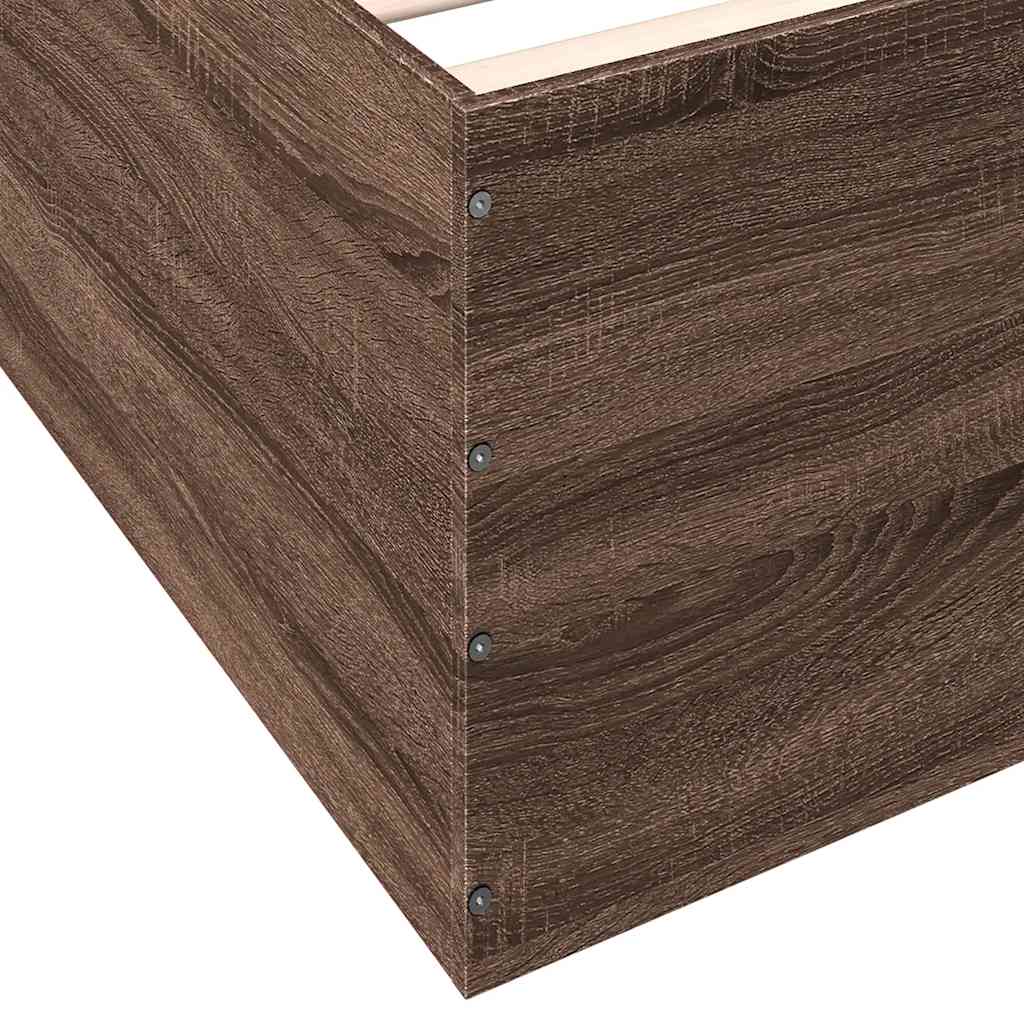 vidaXL Πλαίσιο Κρεβατιού Καφέ Δρυς 150x200 εκ. Επεξεργασμένο Ξύλο