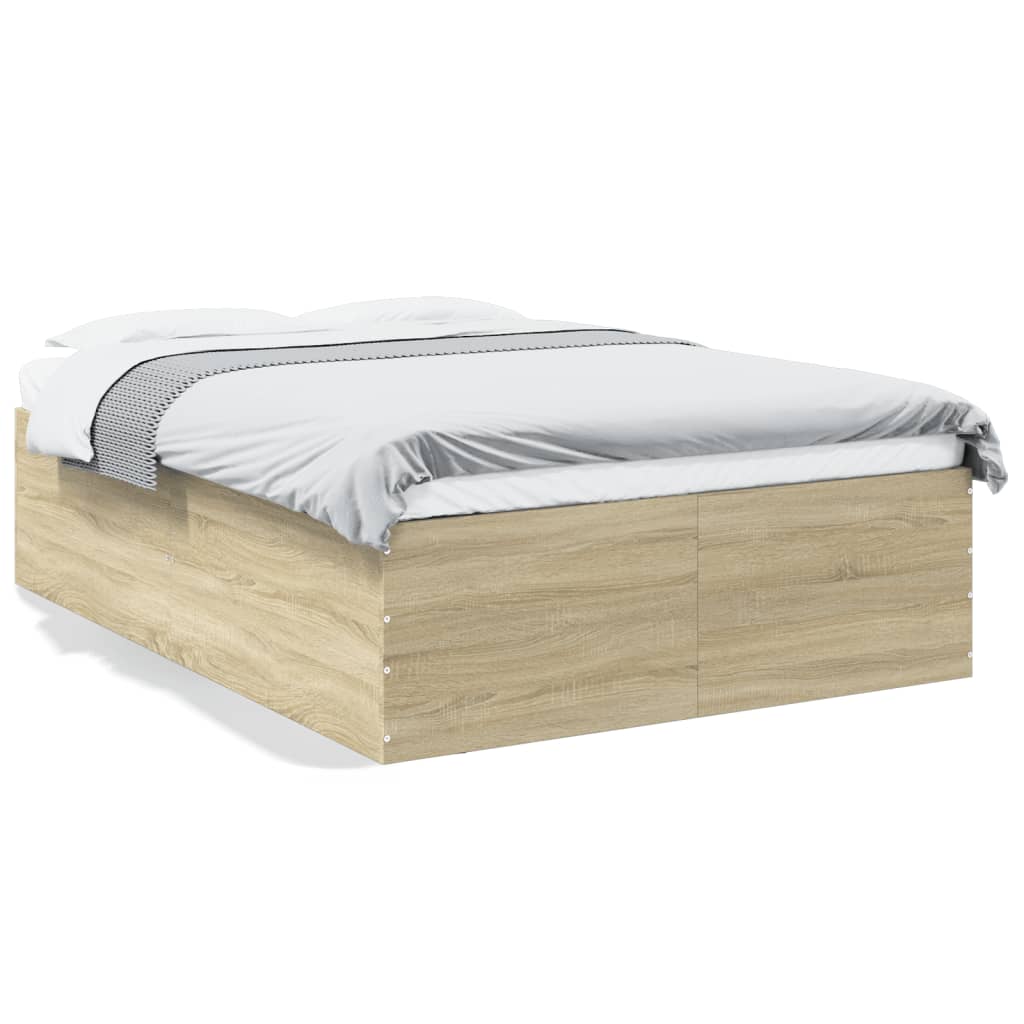 vidaXL Πλαίσιο Κρεβατιού Sonoma Δρυς 140x200 εκ. Επεξεργασμένο Ξύλο