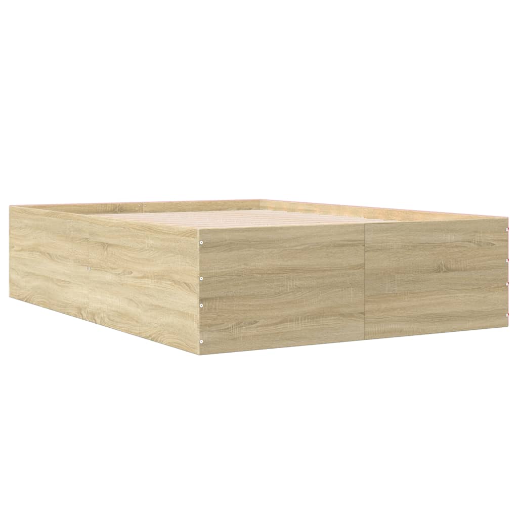 vidaXL Πλαίσιο Κρεβατιού Sonoma Δρυς 140x200 εκ. Επεξεργασμένο Ξύλο