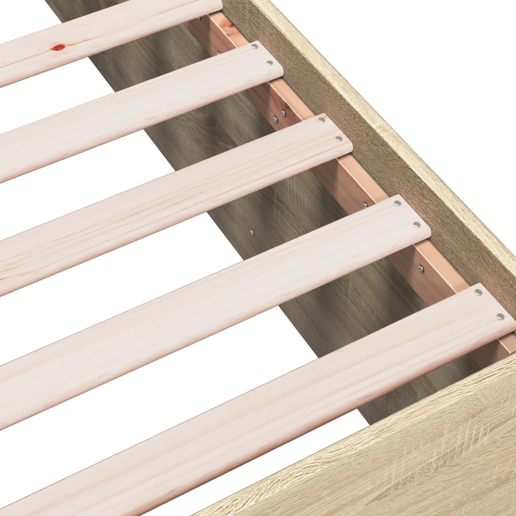 vidaXL Πλαίσιο Κρεβατιού Sonoma Δρυς 140x200 εκ. Επεξεργασμένο Ξύλο