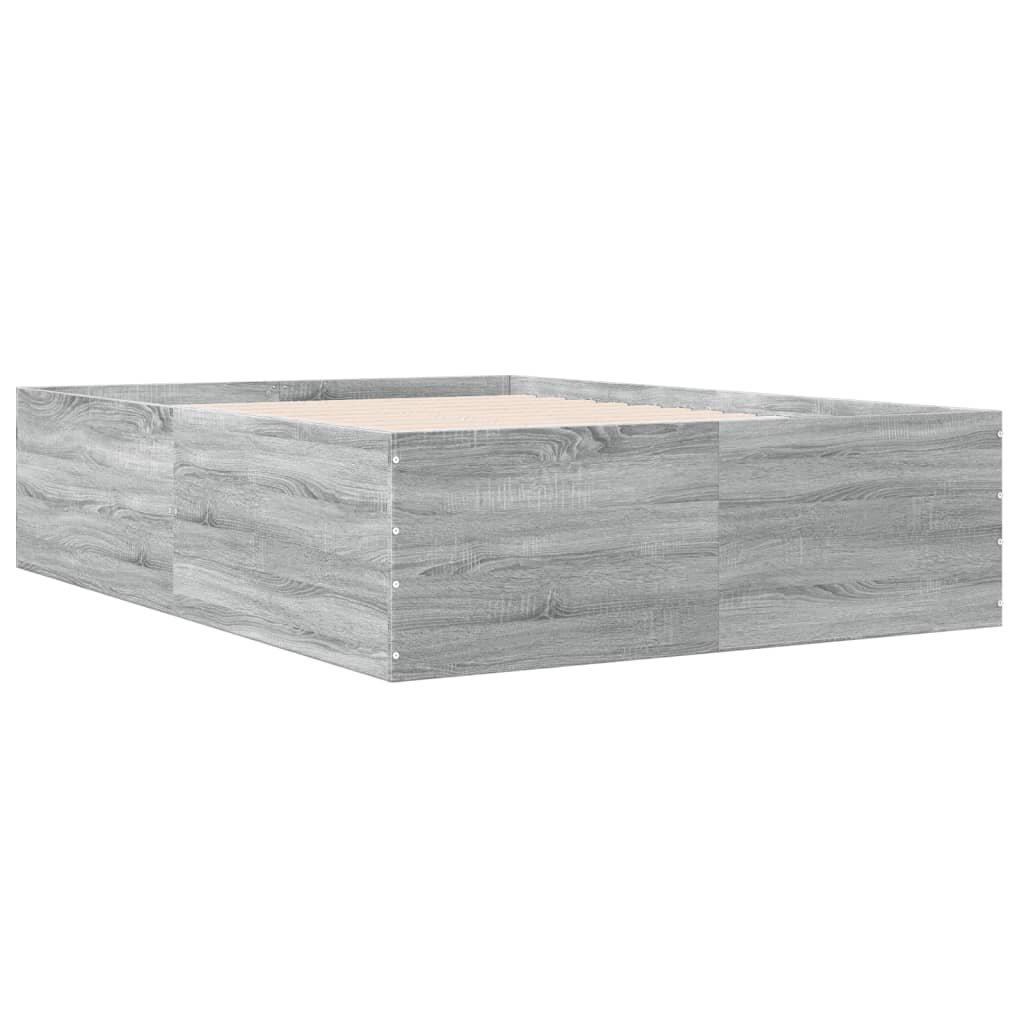 vidaXL Πλαίσιο Κρεβατιού Γκρι Sonoma 140x200 εκ. Επεξεργασμένο Ξύλο