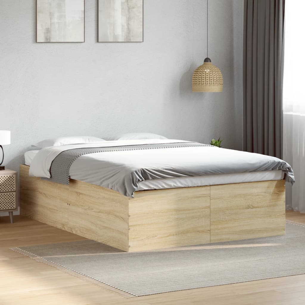 vidaXL Πλαίσιο Κρεβατιού Sonoma Δρυς 120x200 εκ. Επεξεργασμένο Ξύλο