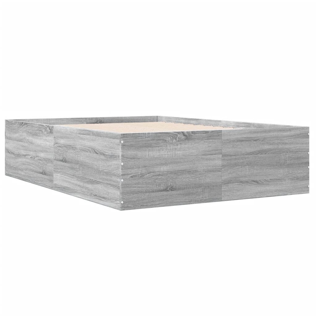 vidaXL Πλαίσιο Κρεβατιού Γκρι Sonoma 140x190 εκ. Επεξεργασμένο Ξύλο