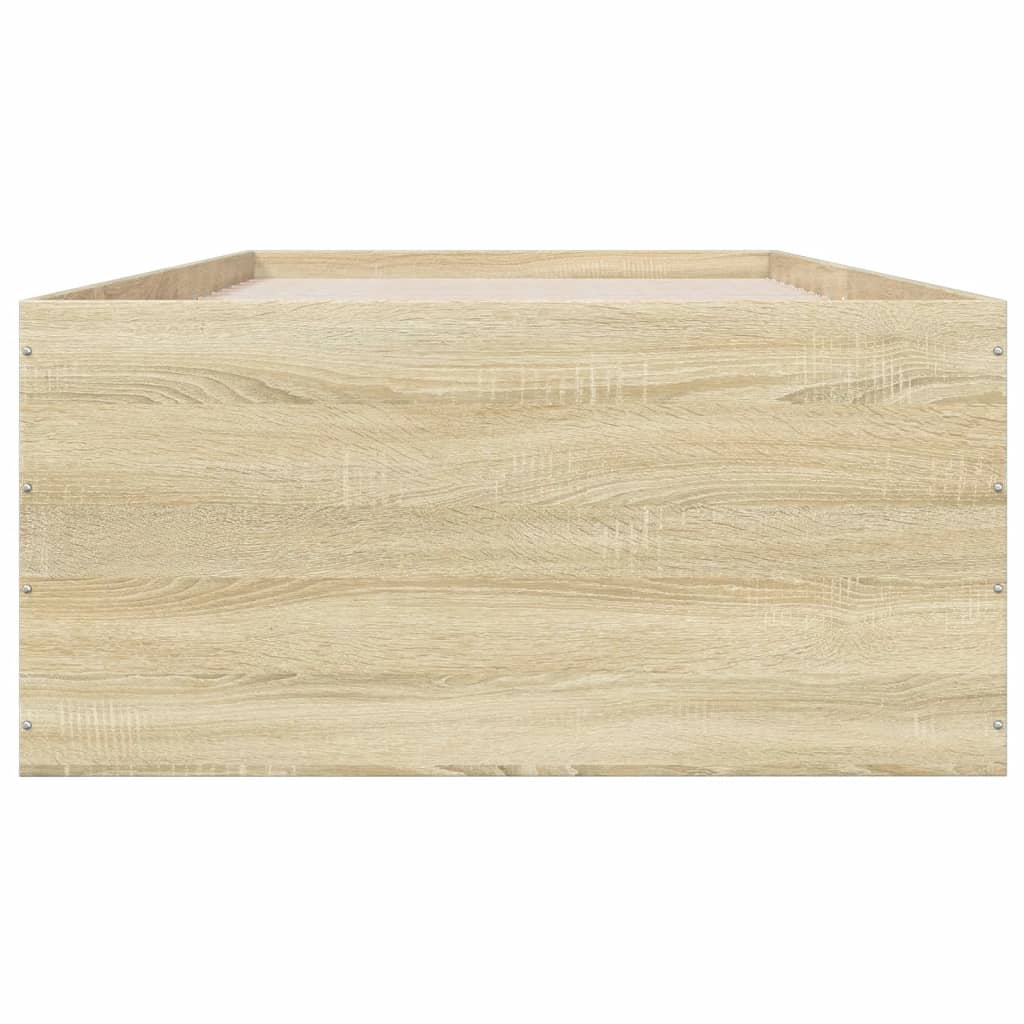vidaXL Πλαίσιο Κρεβατιού Sonoma Δρυς 100x200 εκ. Επεξεργασμένο Ξύλο