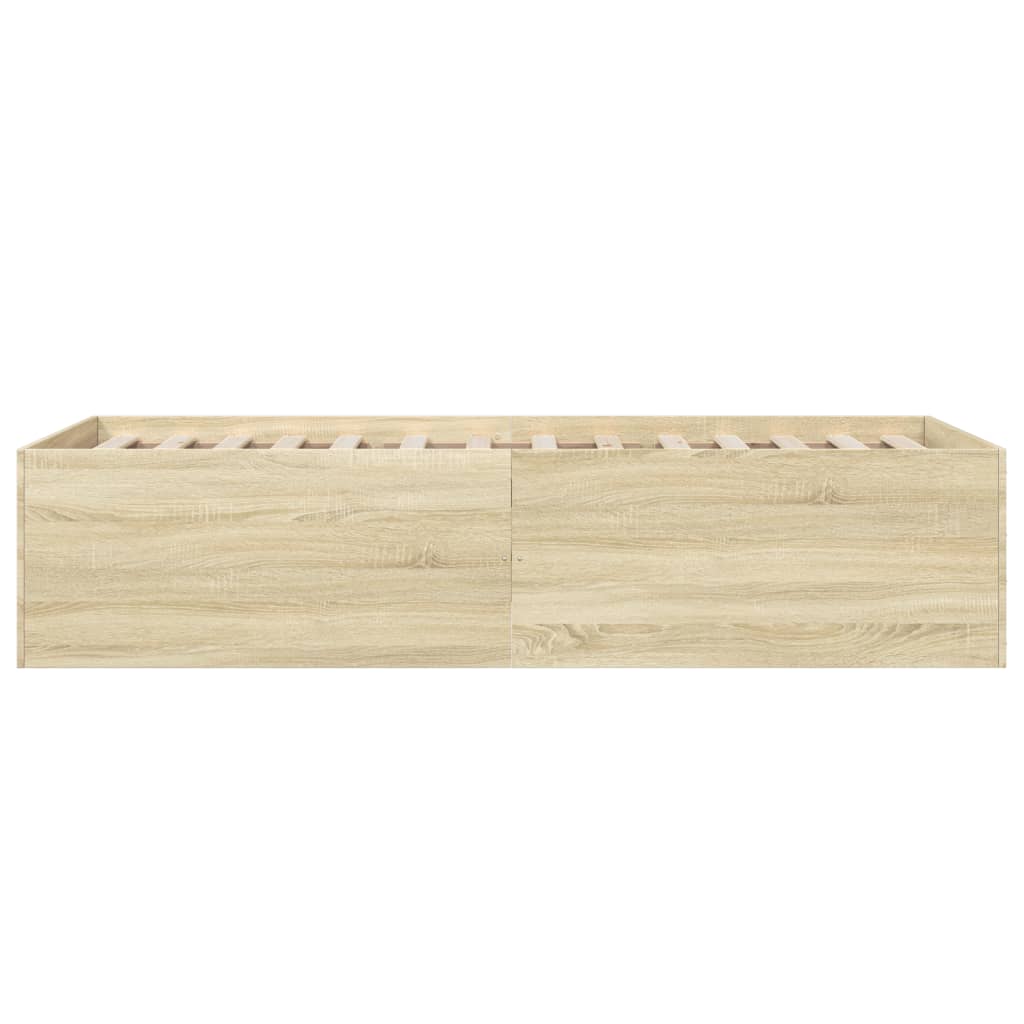 vidaXL Πλαίσιο Κρεβατιού Sonoma Δρυς 100x200 εκ. Επεξεργασμένο Ξύλο