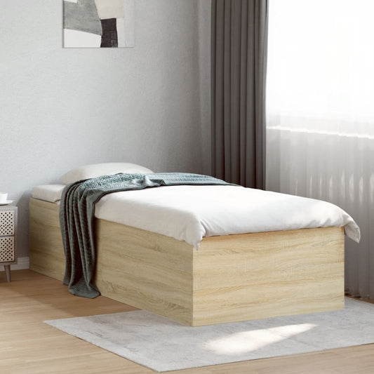 vidaXL Πλαίσιο Κρεβατιού Sonoma Δρυς 100x200 εκ. Επεξεργασμένο Ξύλο