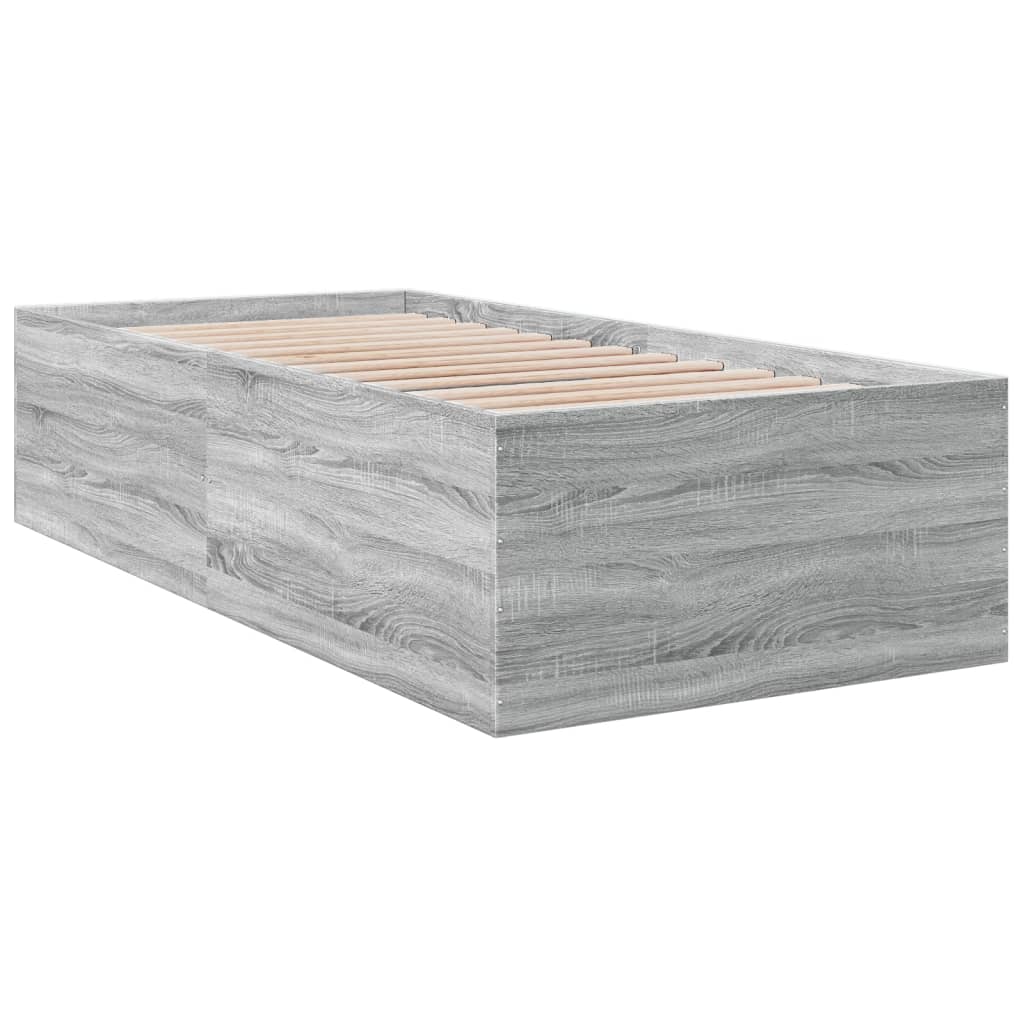 vidaXL Πλαίσιο Κρεβατιού Γκρι Sonoma 100x200 εκ. Επεξεργασμένο Ξύλο