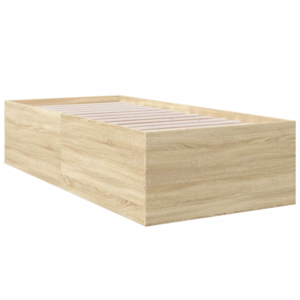 vidaXL Πλαίσιο Κρεβατιού Sonoma Δρυς 90x200 εκ. Επεξεργασμένο Ξύλο