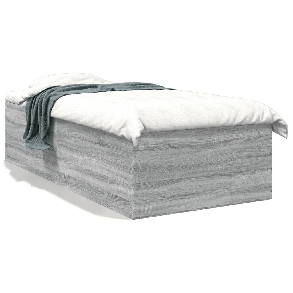 vidaXL Πλαίσιο Κρεβατιού Γκρι Sonoma 90x200 εκ. Επεξεργασμένο Ξύλο