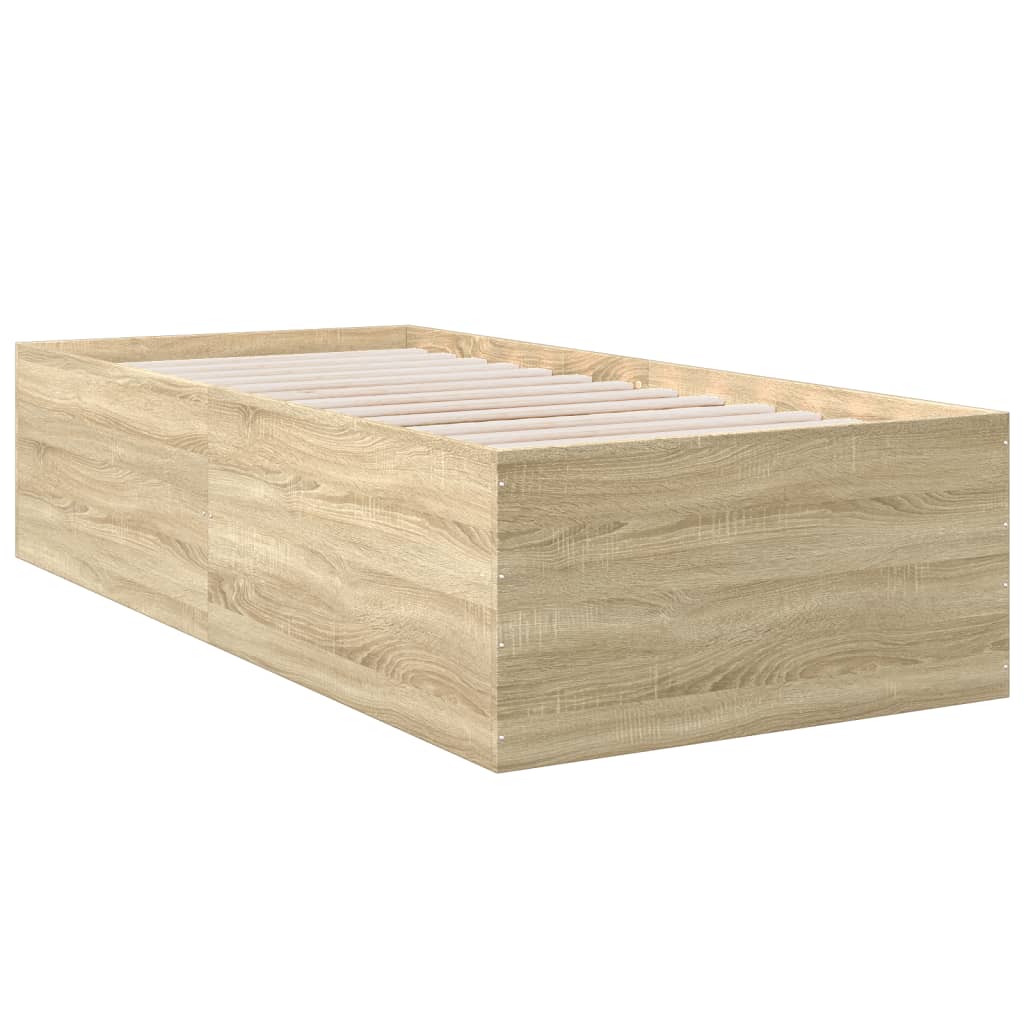 vidaXL Πλαίσιο Κρεβατιού Sonoma Δρυς 75 x 190 εκ. Επεξεργασμένο Ξύλο