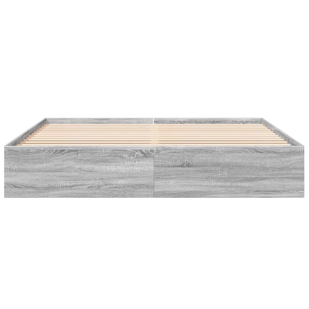 vidaXL Πλαίσιο Κρεβατιού Γκρι Sonoma 200x200 εκ. Επεξεργασμένο Ξύλο