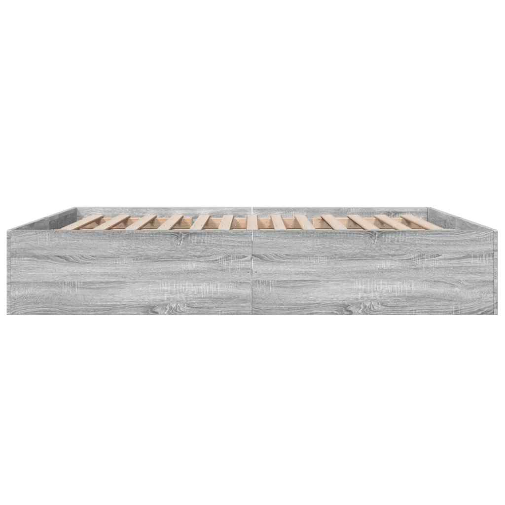 vidaXL Πλαίσιο Κρεβατιού Γκρι Sonoma 200x200 εκ. Επεξεργασμένο Ξύλο