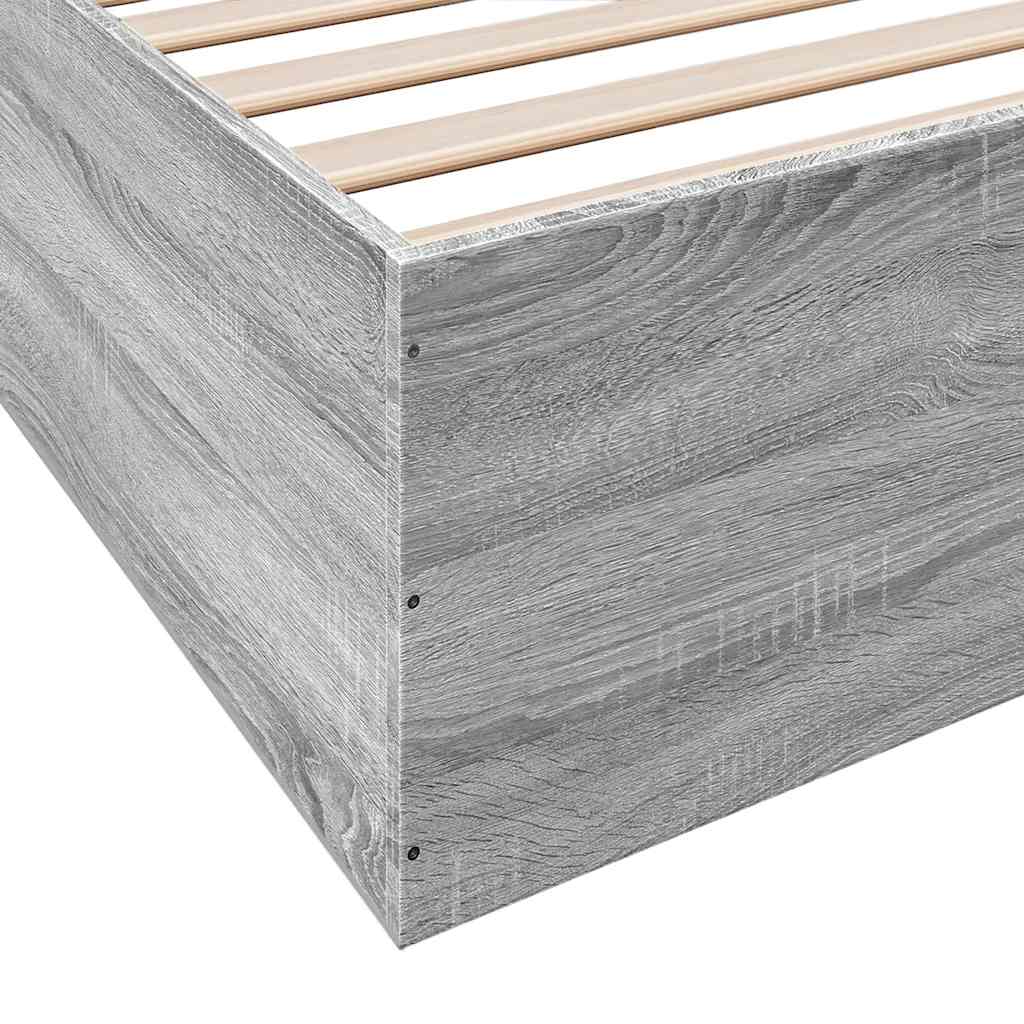 vidaXL Πλαίσιο Κρεβατιού Γκρι Sonoma 200x200 εκ. Επεξεργασμένο Ξύλο