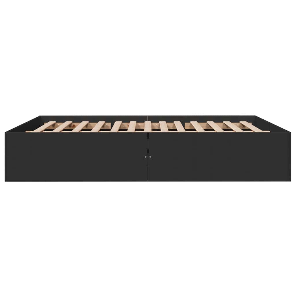vidaXL Πλαίσιο Κρεβατιού Μαύρο 150x200 εκ. Επεξεργασμένο Ξύλο