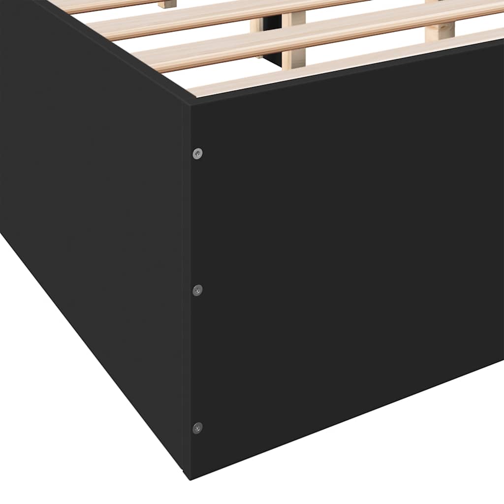 vidaXL Πλαίσιο Κρεβατιού Μαύρο 150x200 εκ. Επεξεργασμένο Ξύλο