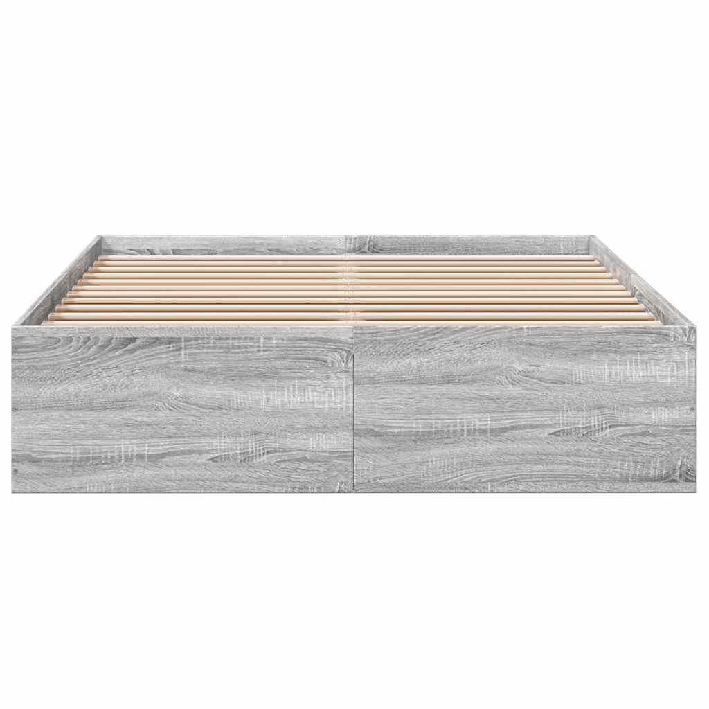 vidaXL Πλαίσιο Κρεβατιού Γκρι Sonoma 135x190 εκ. Επεξεργασμένο Ξύλο
