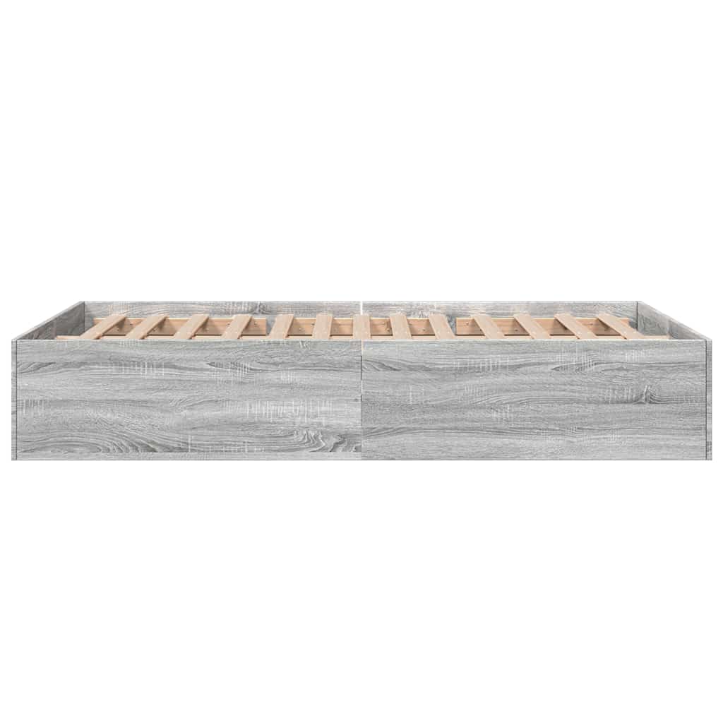 vidaXL Πλαίσιο Κρεβατιού Γκρι Sonoma 135x190 εκ. Επεξεργασμένο Ξύλο