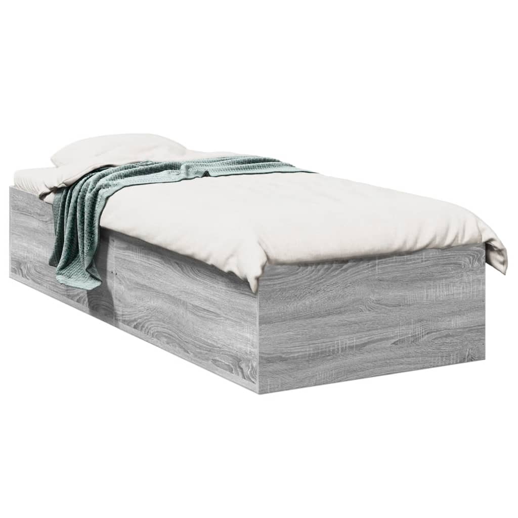 vidaXL Πλαίσιο Κρεβατιού Γκρι Sonoma 90 x 190 εκ. Επεξεργασμένο Ξύλο