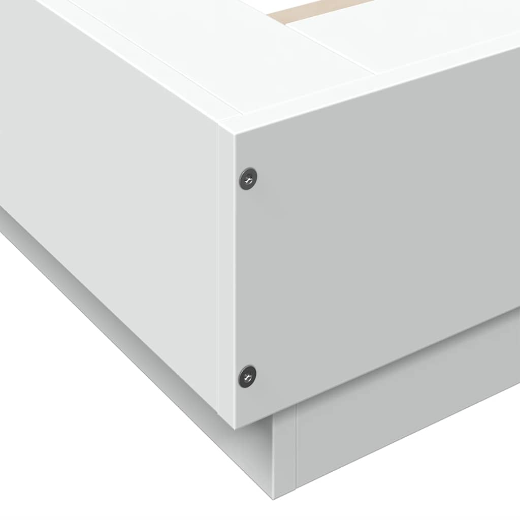 vidaXL Πλαίσιο Κρεβατιού με Φώτα LED Λευκό 180x200 εκ. Επεξ. Ξύλο