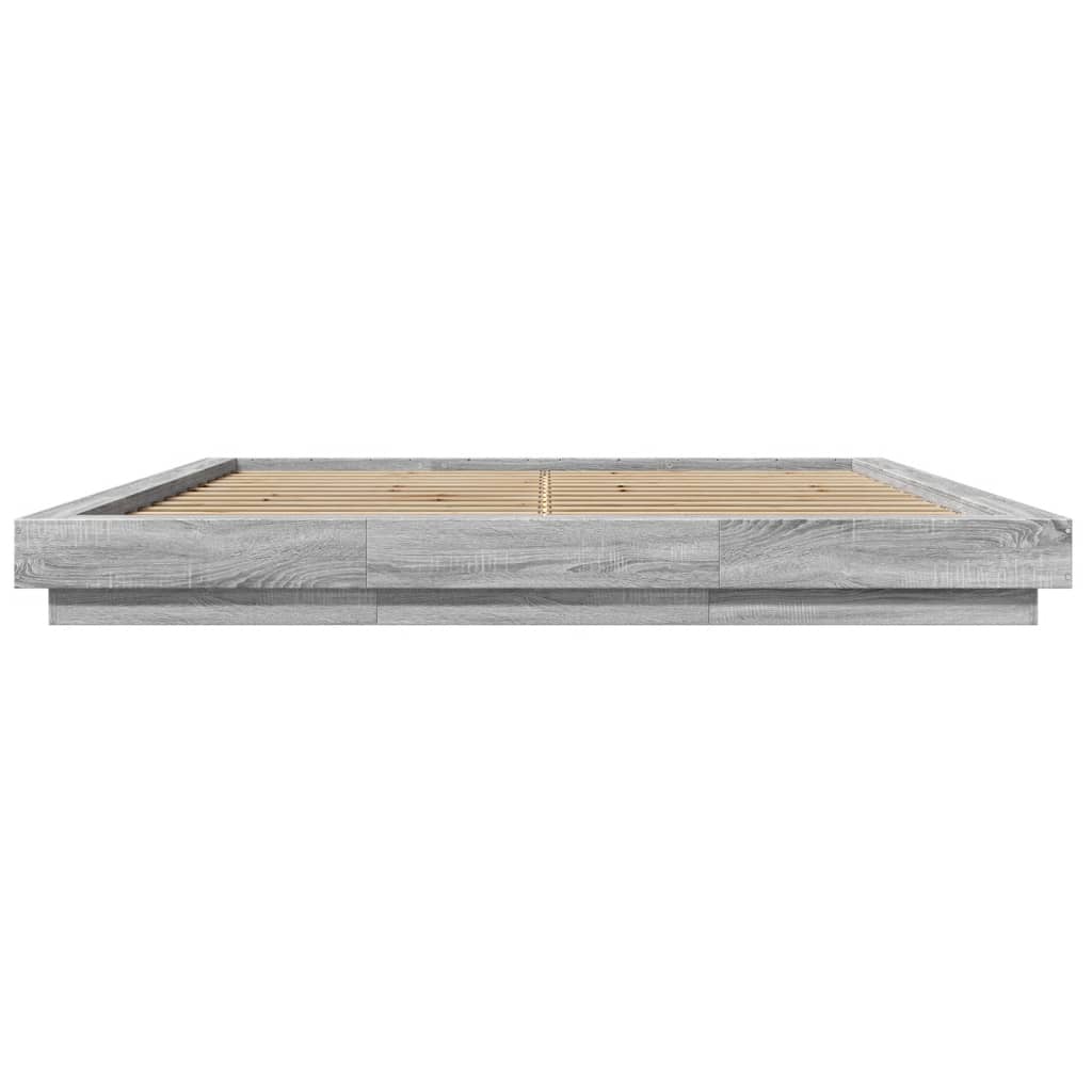 vidaXL Πλαίσιο Κρεβατιού με LED Γκρι sonoma 180x200εκ. Επεξ. Ξύλο