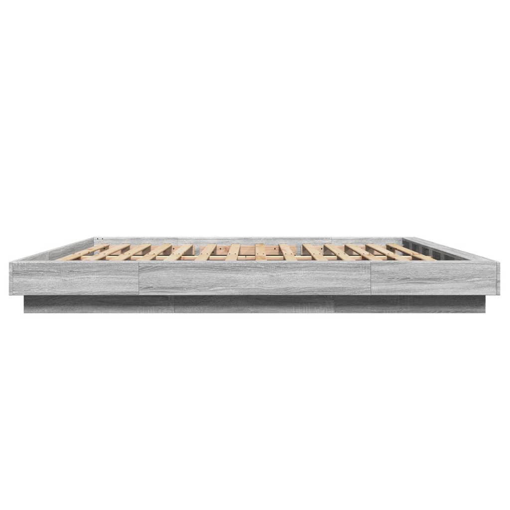 vidaXL Πλαίσιο Κρεβατιού με LED Γκρι sonoma 180x200εκ. Επεξ. Ξύλο
