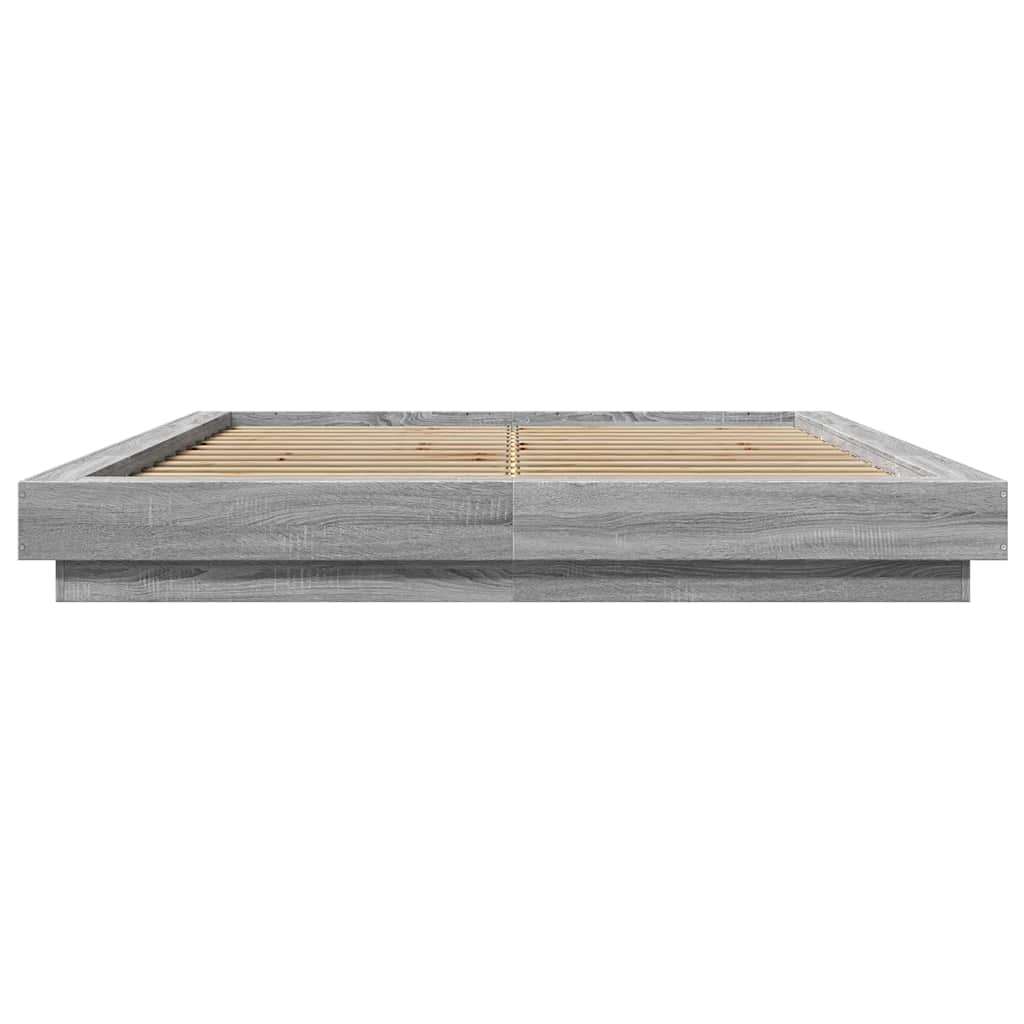 vidaXL Πλαίσιο Κρεβατιού με LED Γκρι sonoma 160x200εκ. Επεξ. Ξύλο