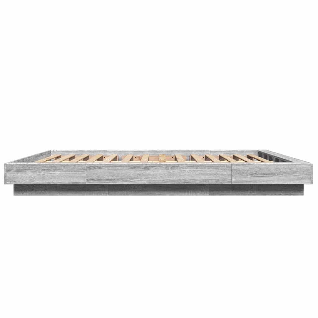 vidaXL Πλαίσιο Κρεβατιού με LED Γκρι sonoma 160x200εκ. Επεξ. Ξύλο