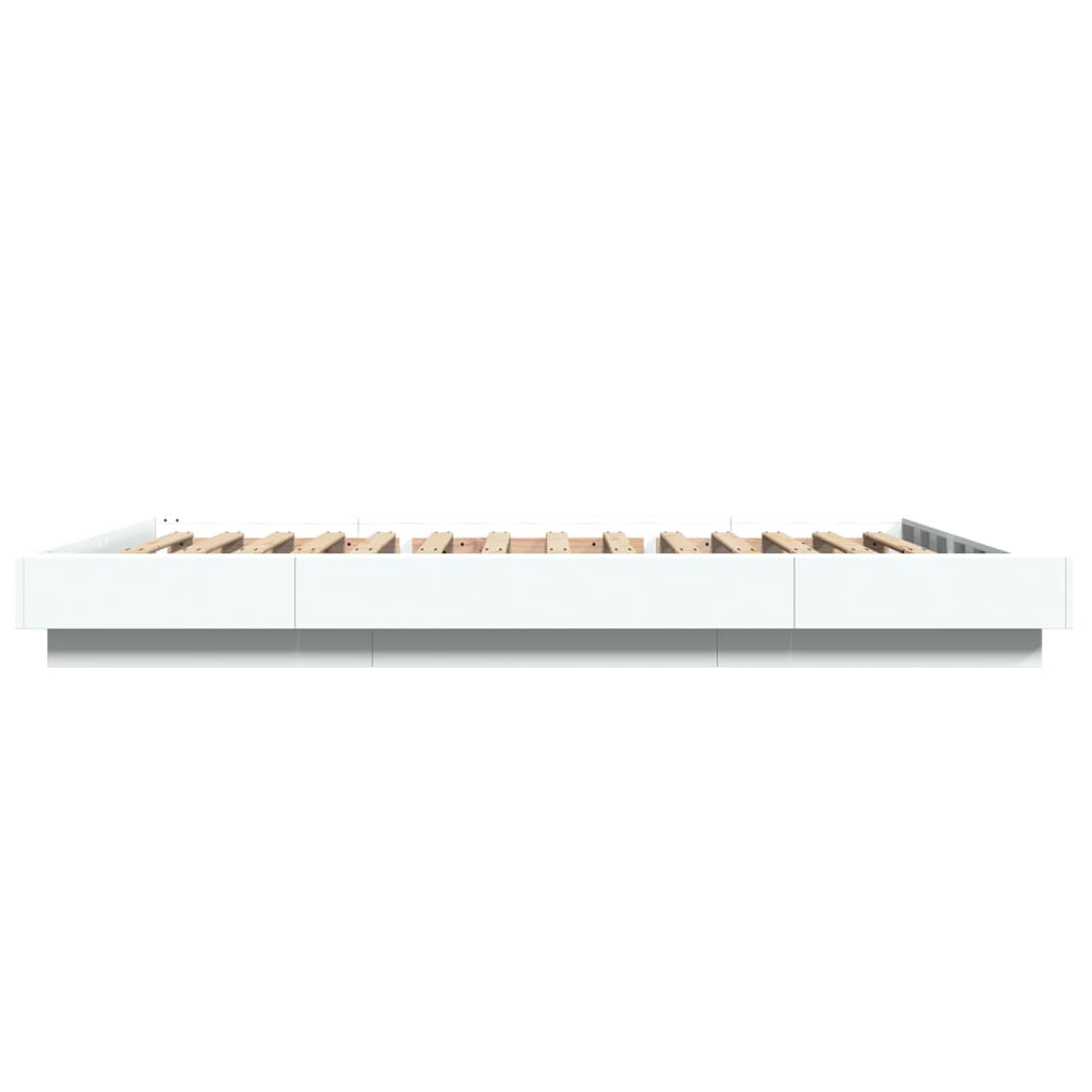 vidaXL Πλαίσιο Κρεβατιού με Φώτα LED Λευκό 120x200 εκ.Επεξ. Ξύλο