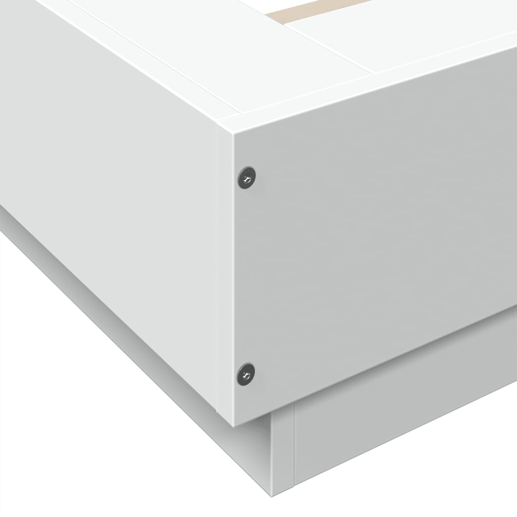 vidaXL Πλαίσιο Κρεβατιού με Φώτα LED Λευκό 120x200 εκ.Επεξ. Ξύλο