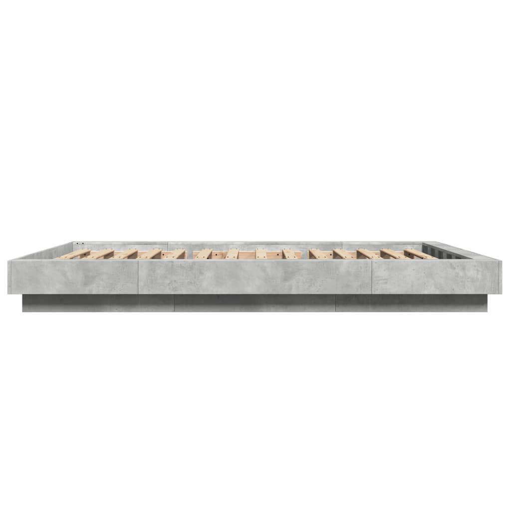 vidaXL Πλαίσιο Κρεβατιού με Φώτα LED Γκρι Σκυρ. 120x200 εκ. Επεξ. Ξύλο