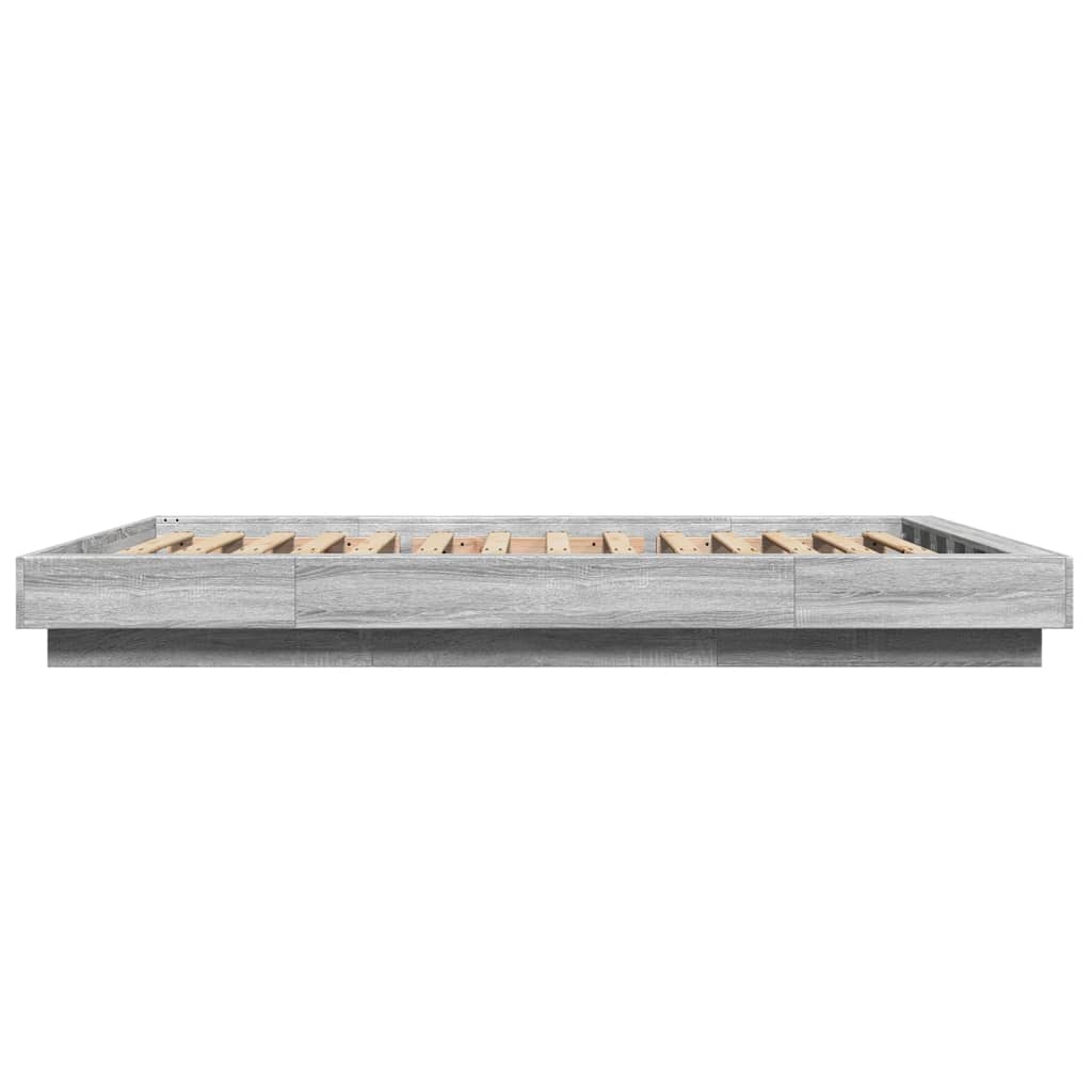 vidaXL Πλαίσιο Κρεβατιού με Φώτα LED Γκρι sonoma 120x200εκ. Επεξ. Ξύλο
