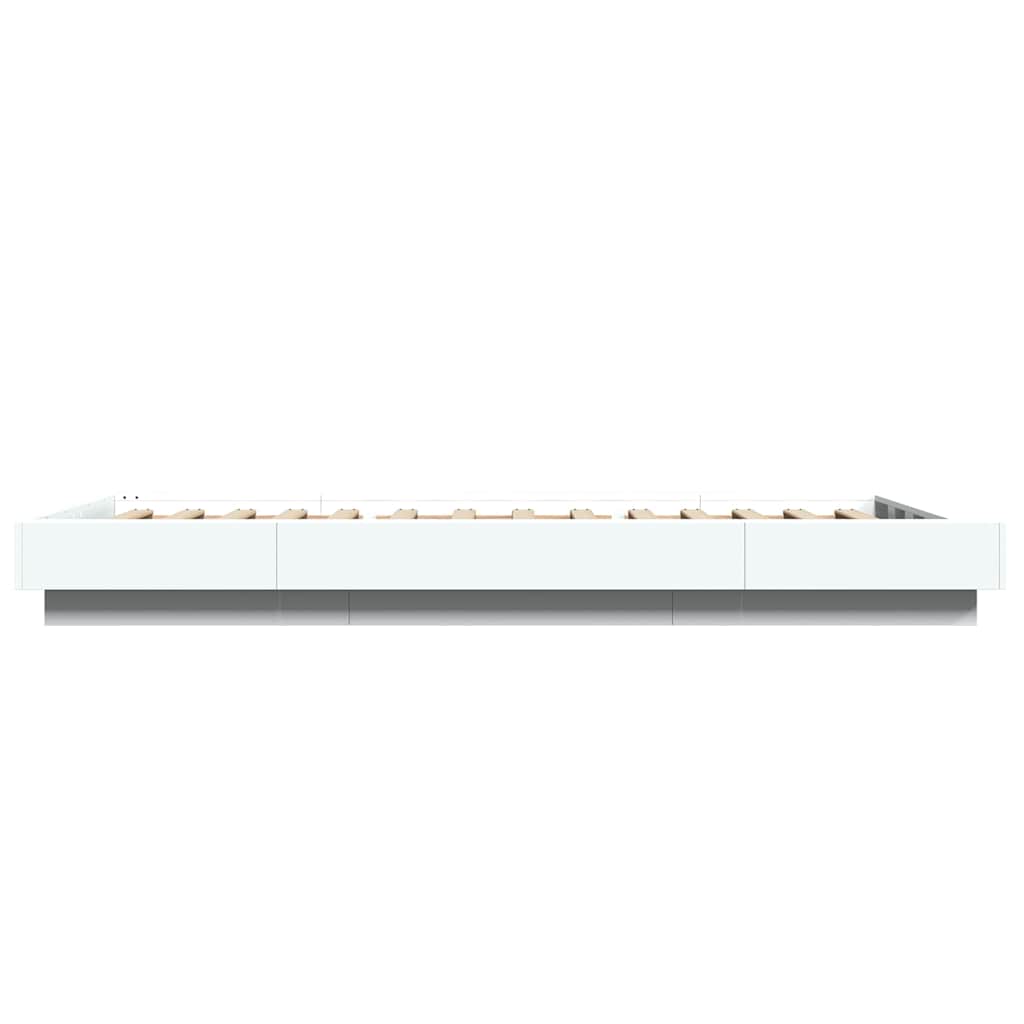 vidaXL Πλαίσιο Κρεβατιού με Φώτα LED Λευκό 100 x 200 εκ. Επεξεργ. Ξύλο