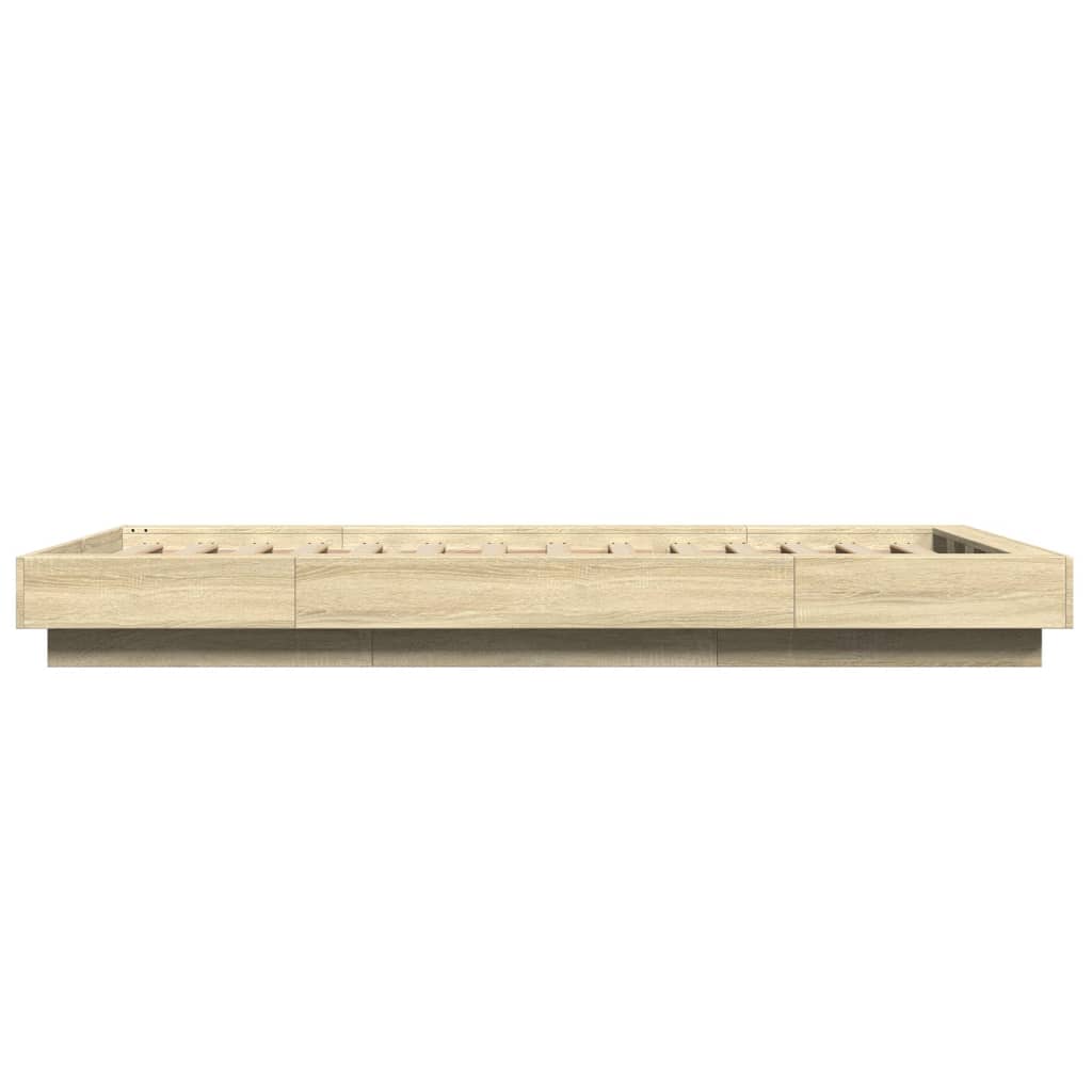vidaXL Πλαίσιο Κρεβατιού με LED Sonoma Δρυς 100x200 εκ. Επεξεργ. Ξύλο