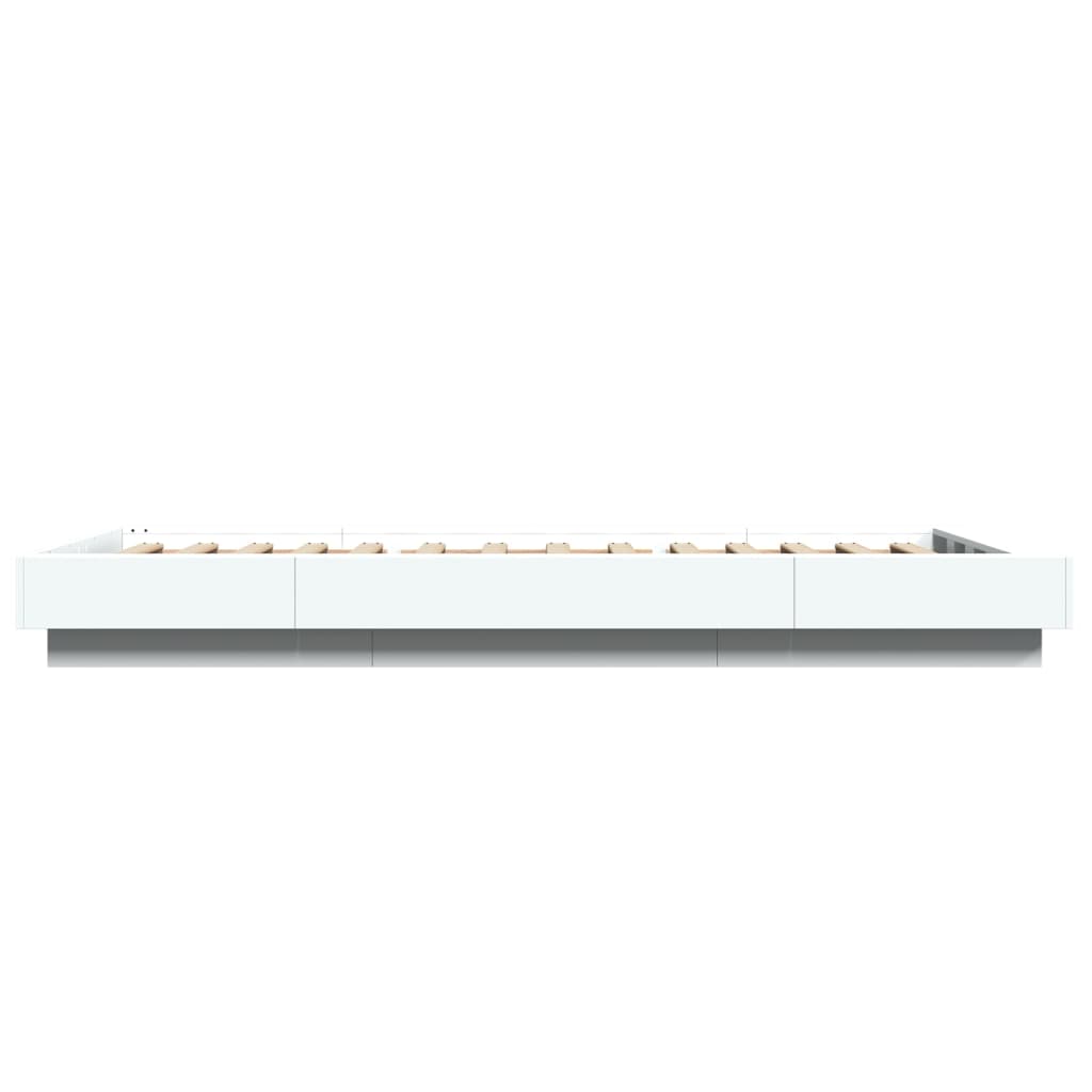 vidaXL Πλαίσιο Κρεβατιού με LED Λευκό 90 x 200 εκ. Επεξεργ. Ξύλο