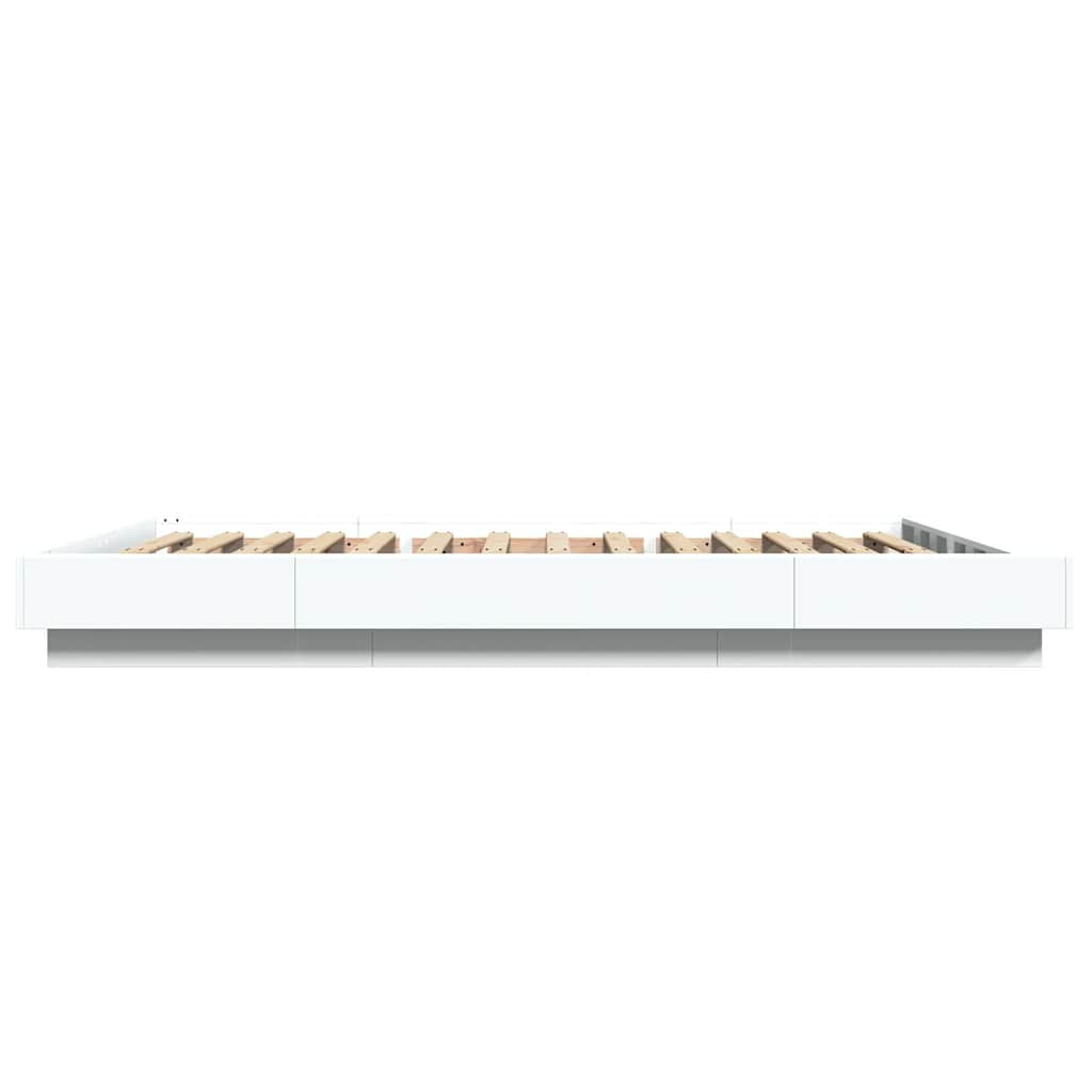 vidaXL Πλαίσιο Κρεβατιού με LED Λευκό 120x190 εκ Επεξεργ. Ξύλο