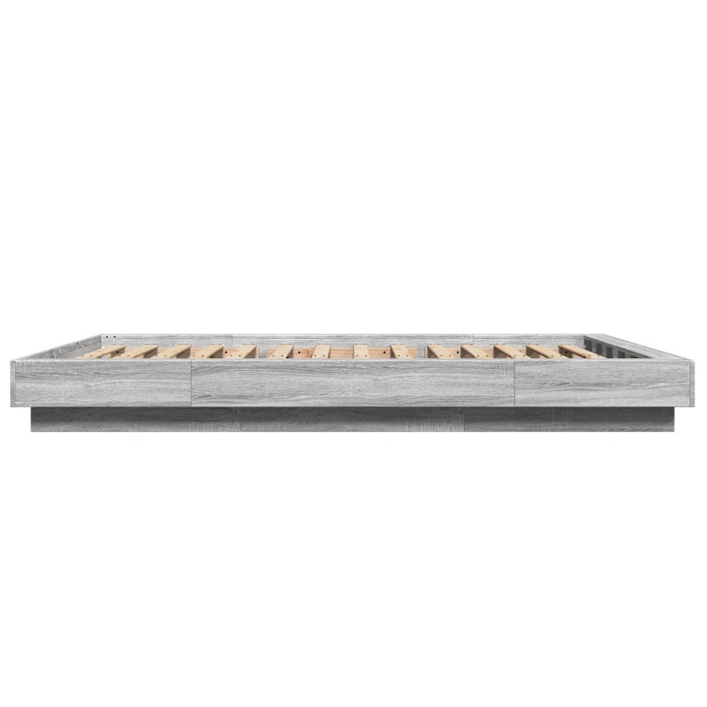 vidaXL Πλαίσιο Κρεβατιού με LED Γκρι sonoma 120x190εκ. Επεξ. Ξύλο