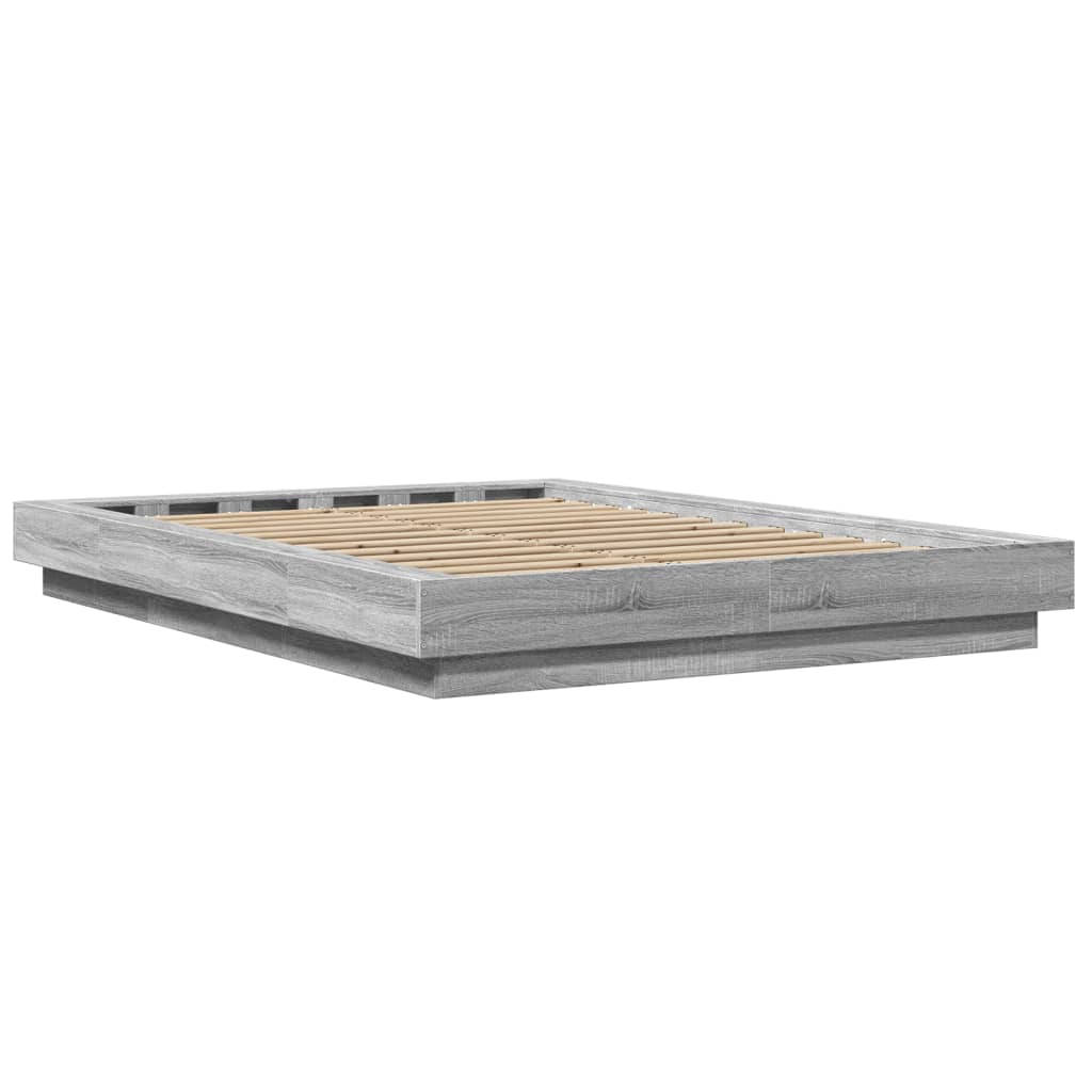 vidaXL Πλαίσιο Κρεβατιού με LED Γκρι sonoma 120x190εκ. Επεξ. Ξύλο