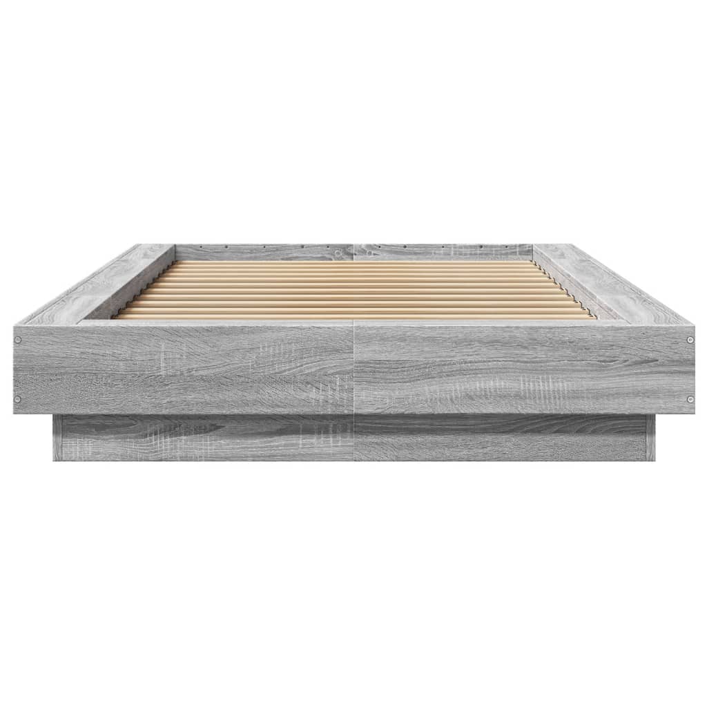 vidaXL Πλαίσιο Κρεβατιού με LED Γκρι Sonoma 90 x 190 εκ. Επεξεργ. Ξύλο