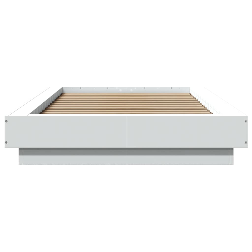 vidaXL Πλαίσιο Κρεβατιού με LED Λευκό 75x190εκ. από Επεξεργασμένο Ξύλο