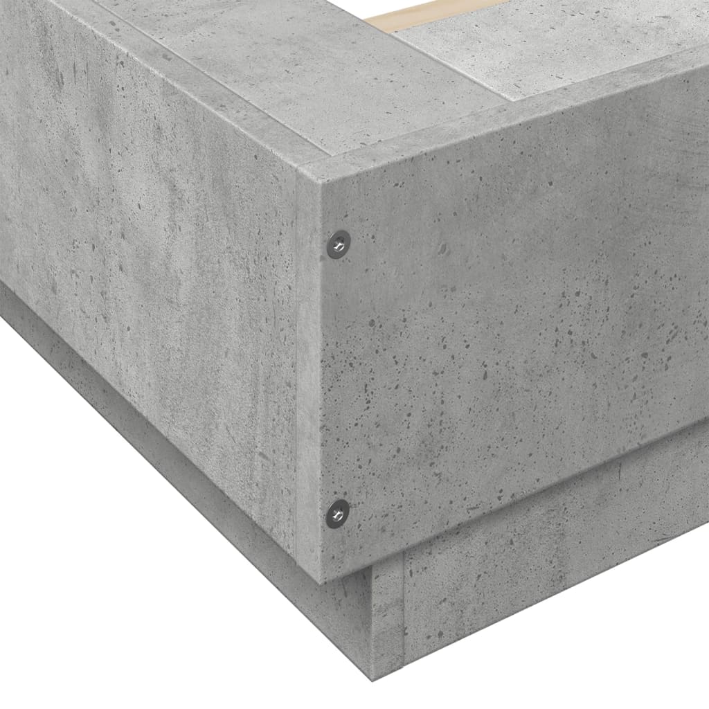 vidaXL Πλαίσιο Κρεβατιού Γκρι Σκυροδέματος 150x200 εκ. Επεξεργ. Ξύλο