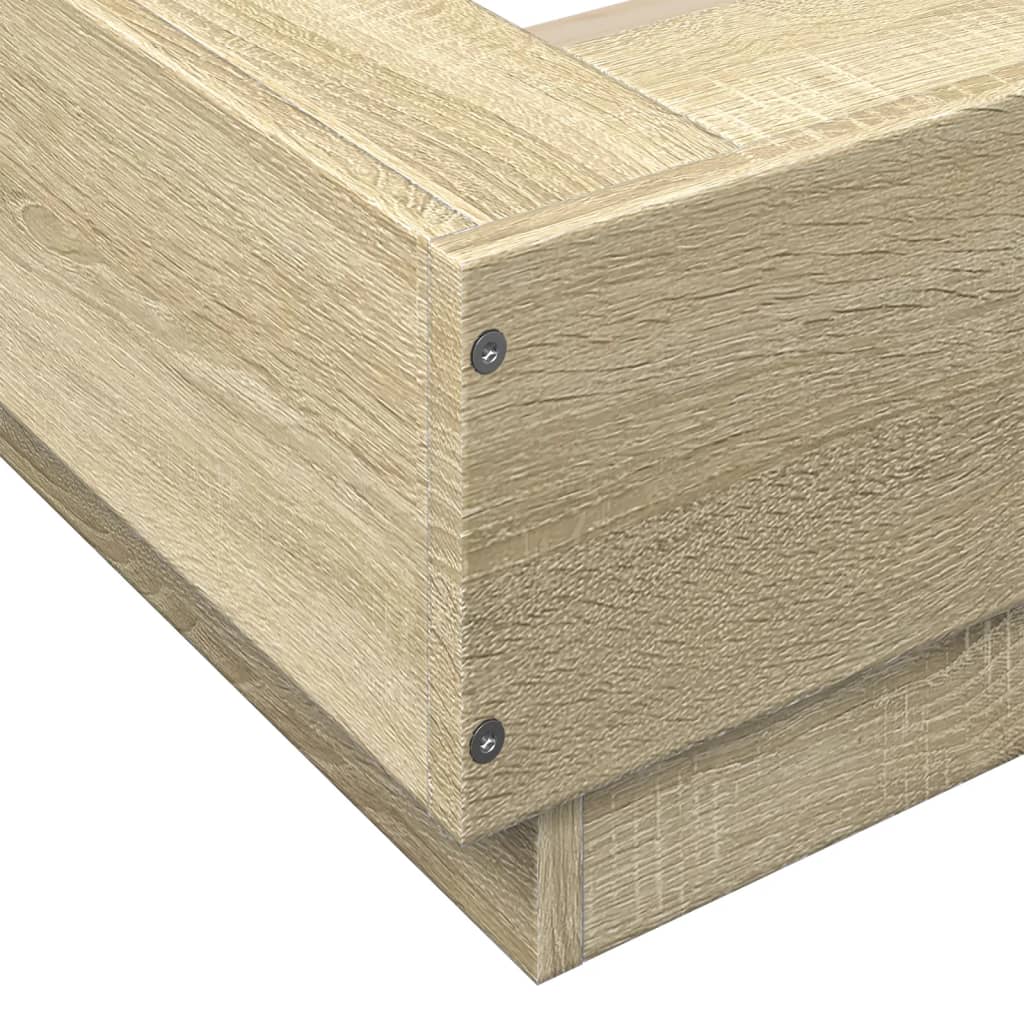 vidaXL Πλαίσιο Κρεβατιού Sonoma Δρυς 140x200 εκ. Επεξεργασμένο Ξύλο
