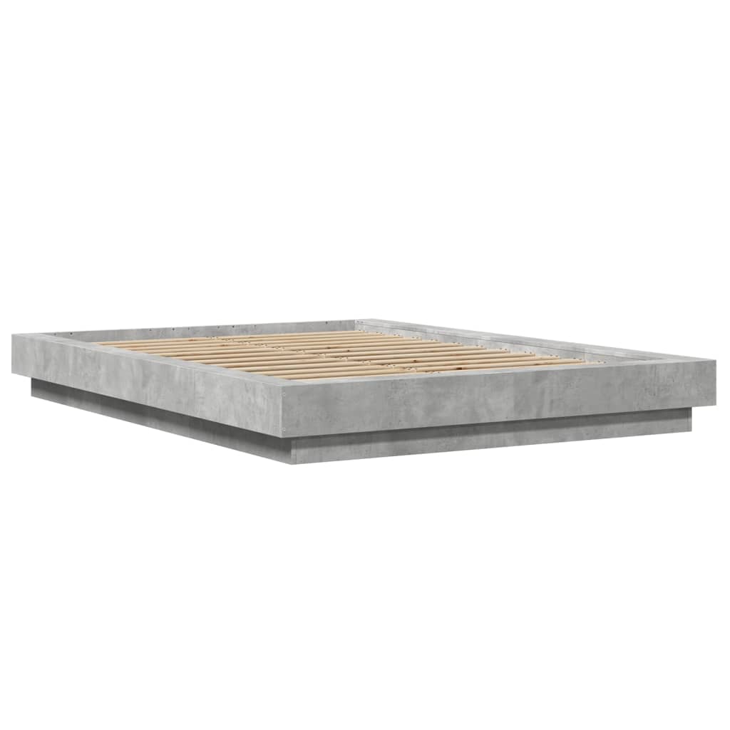 vidaXL Πλαίσιο Κρεβατιού Γκρι Σκυροδέματος 120x200 εκ. Επεξεργ. Ξύλο