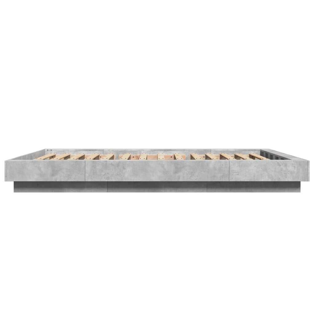 vidaXL Πλαίσιο Κρεβατιού Γκρι Σκυροδέματος 120x200 εκ. Επεξεργ. Ξύλο