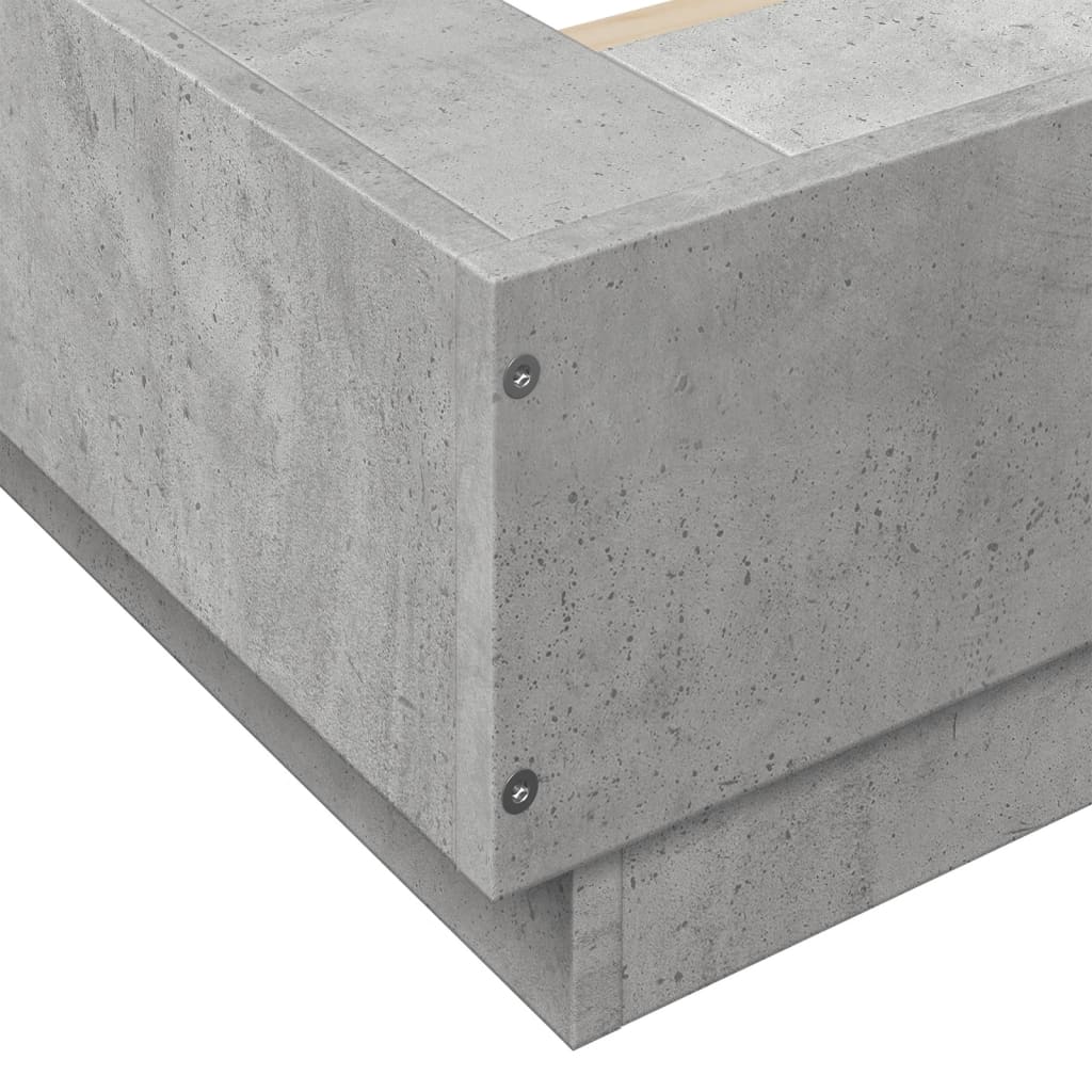 vidaXL Πλαίσιο Κρεβατιού Γκρι Σκυροδέματος 120x200 εκ. Επεξεργ. Ξύλο