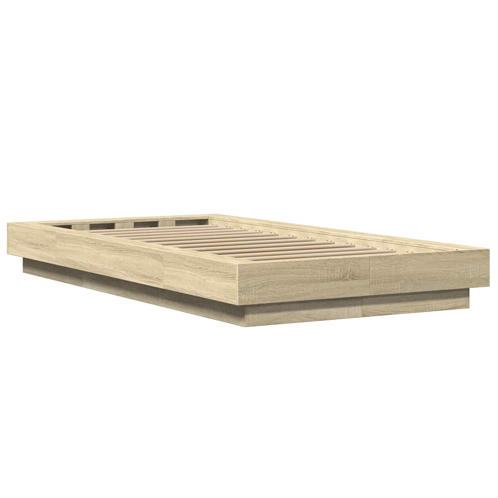 vidaXL Πλαίσιο Κρεβατιού Sonoma Δρυς 100x200 εκ. Επεξεργασμένο Ξύλο