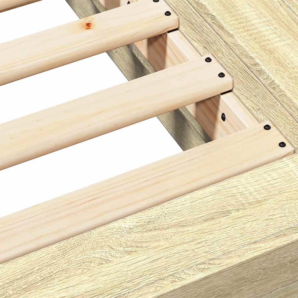 vidaXL Πλαίσιο Κρεβατιού Sonoma Δρυς 100x200 εκ. Επεξεργασμένο Ξύλο