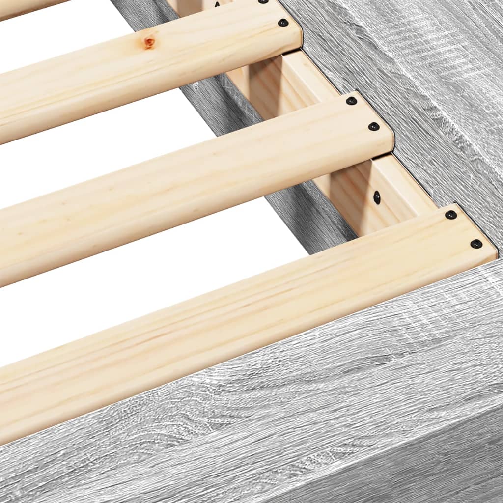 vidaXL Πλαίσιο Κρεβατιού Γκρι Sonoma 90x200 εκ. Επεξεργασμένο Ξύλο