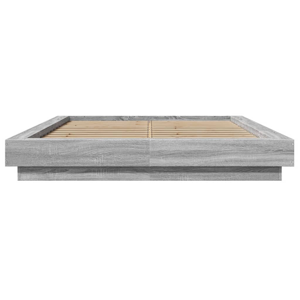 vidaXL Πλαίσιο Κρεβατιού Γκρι Sonoma 135x190 εκ. Επεξεργασμένο Ξύλο