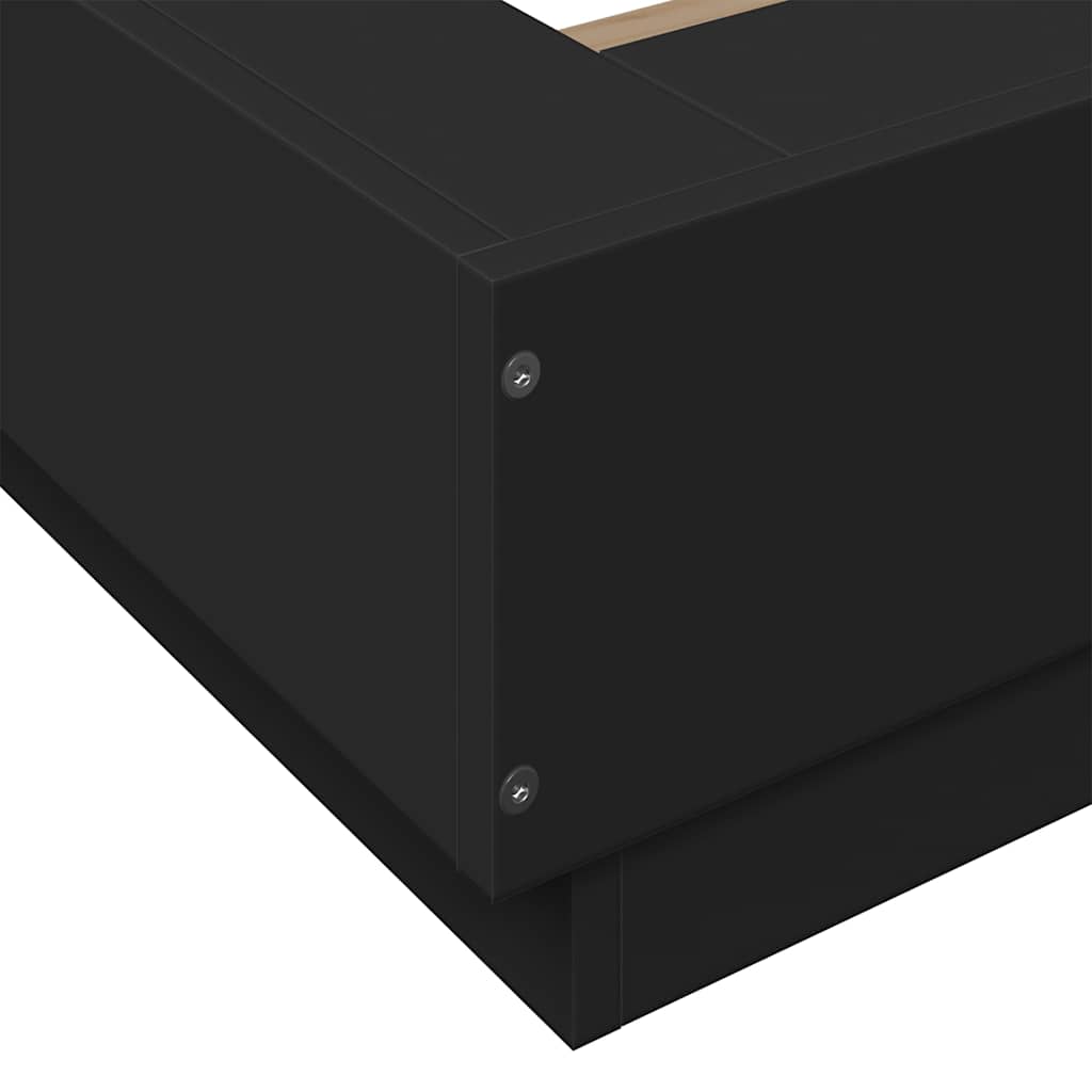 vidaXL Πλαίσιο Κρεβατιού Μαύρο 90 x 190 εκ. από Επεξεργασμένο Ξύλο