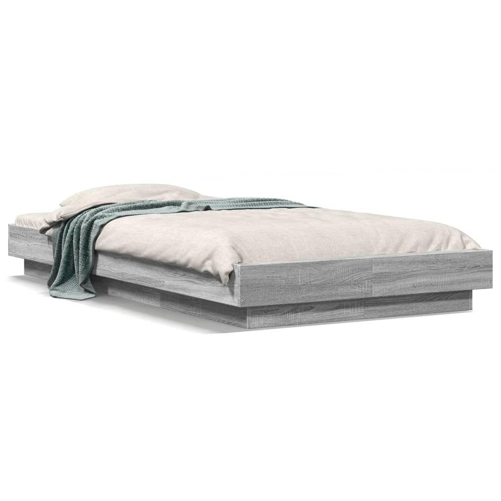 vidaXL Πλαίσιο Κρεβατιού Γκρι Sonoma 90 x 190 εκ. Επεξεργασμένο Ξύλο